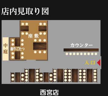 阪神西宮店の店内見取り図