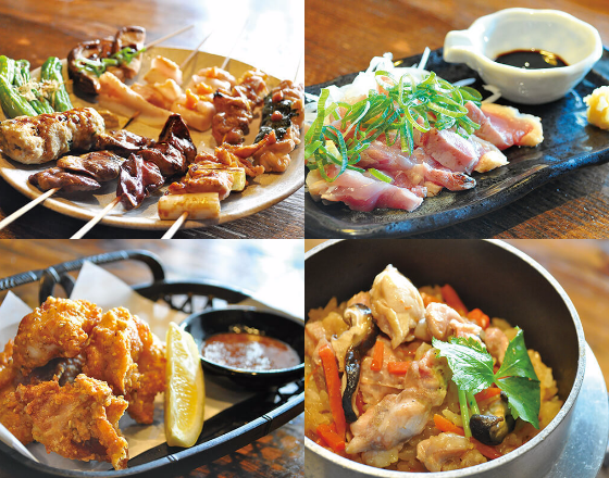 焼きもの、鶏創作もの、揚げもの、ご飯ものメニュー